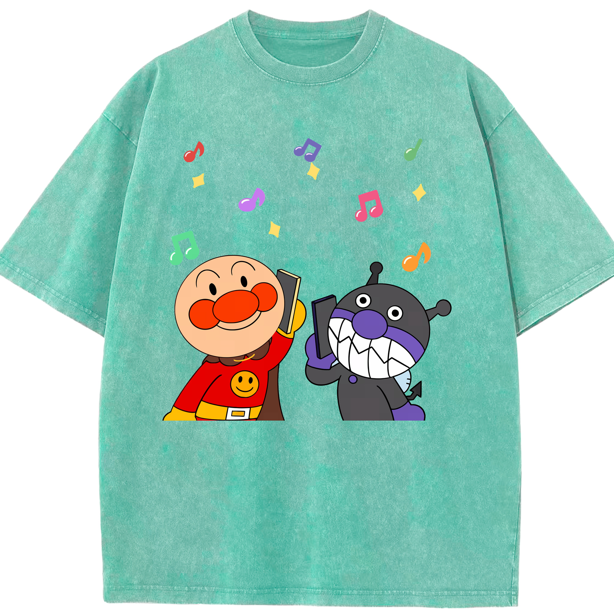 （画像用） アンパンマン Anpanman 綿100% ヴィンテージ風 半袖Tシャツ（フロントプリント）
